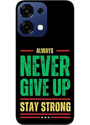 Чехол силиконовый epik для oppo a6 pro с изображением с надписью never give up