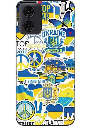 Силиконовый чехол epik для motorola e14 с картинкой стикеры украина