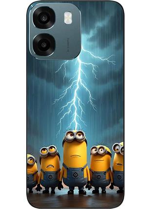 Чехол силиконовый epik для oppo a6 с изображением молния над миньонами