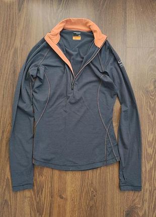 Оригинальная женская термокофта icebreaker merino 200 (модель с молнией 1/2 zip / bodyfit 200, 100% шерсть мериноса).