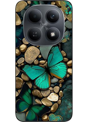 Чохол силіконовий epik для xiaomi redmi note 15 4g / 5g з принтом бірюзові метелики на камені