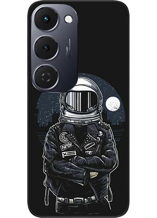 Силиконовый чехол бампер epik для tecno spark 40 pro plus (km7) с картинкой космонавт и луна