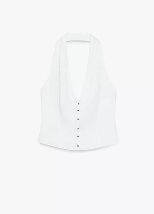 Топ з коміром халтер zara 4