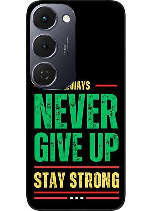 Чехол силиконовый epik для tecno spark 40 pro plus (km7) с изображением с надписью never give up