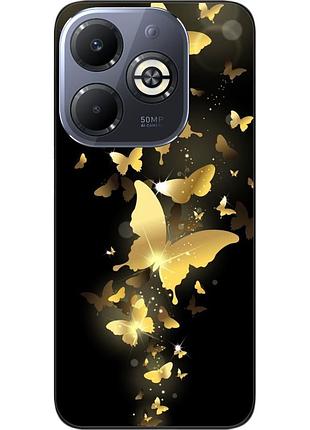 Силиконовый чехол epik для infinix smart 8 plus (x6526) с картинкой золотые бабочки