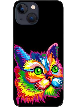 Силіконовий чохол epik для iphone 13 mini з картинкою яскравий кіт