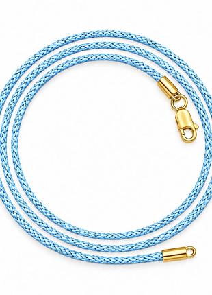 Шелковая нить голубая с золотым окончанием желтое золото (з8036.3)