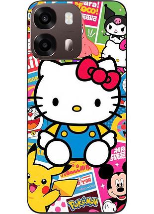 Силіконовий чохол epik для oppo a6s з принтом поп-арт hello kitty