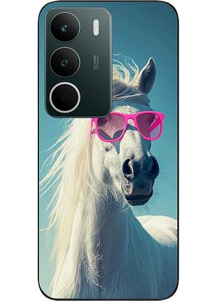 Силіконовий чохол epik для realme c71 4g з принтом кінь у рожевих окулярах