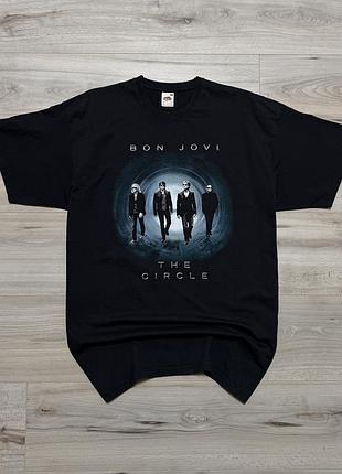 Винтажная мерч футболка Бон джовые bon jovi the circle tour 2010, факт l, оригинал