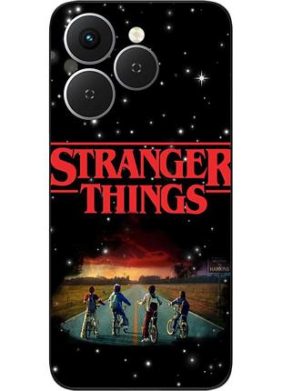Силиконовый чехол epik для tecno spark 40 (km5n) с принтом stranger things неизвестность