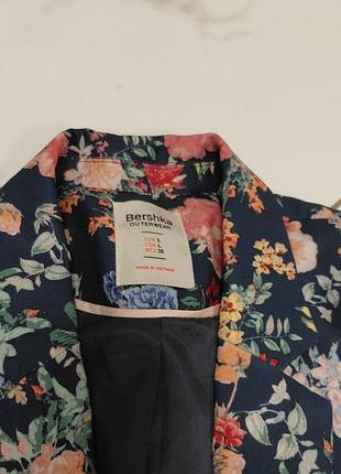 Пиджак жакет цветочный принт bershka 3