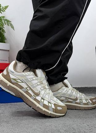 Утеплені зимові чоловічі кросівки nike p-6000 winter termo brown white gore-tex найк коричневого з білим кольорів термо
