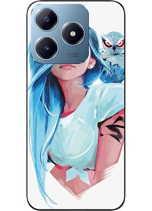 Силіконовий чохол epik для realme с63 4g з картинкою дівчина із совою