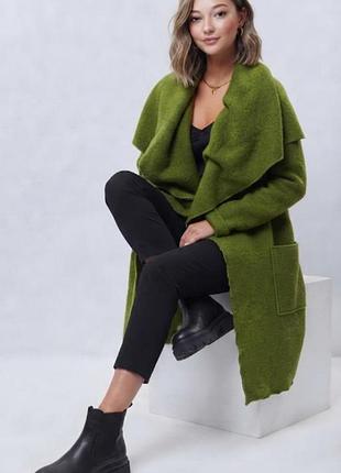 ​💚 итальянское шерстяное пальто-кардиган "one size" в сочном зеленом цвете! 💚