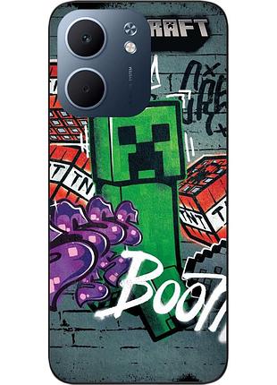 Чехол силиконовый epik для oppo a5x с принтом minecraft крипер бум
