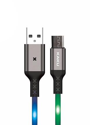 Usb кабель с подсветкой kaku ksc-114 usb - micro usb 1m - grey