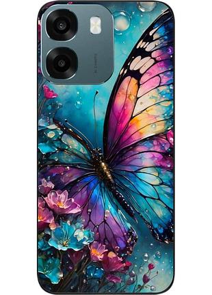 Чехол силиконовый epik для oppo a6 с изображением радужная бабочка