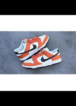 Данки, кросівки, nike dunk low night sky starry swoosh campfire orange