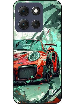 Чехол силиконовый epik для motorola moto g56 5g с принтом красный дрифт