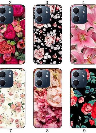 Силиконовый чехол цветы для oppo a5x яркий цветочный принт