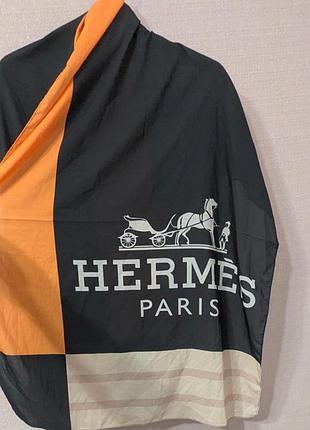 Большой платок шарф hermès paris 170×65 см, стильный принт