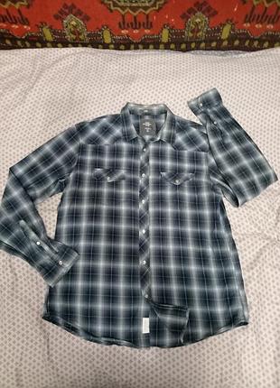Оригінальна чоловіча бавовняна сорочка в клінинку, l.o.g.g, h&m, p. xl