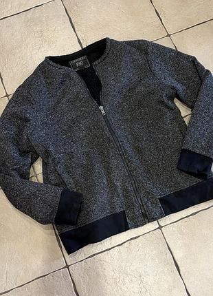 Утеплена толстовка-бомбер f&f (зіпка на хутрі), розмір 2xl (54-56)
