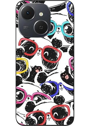 Чехол силиконовый epik для tecno spark 40c (km4k) с принтом панда в очках