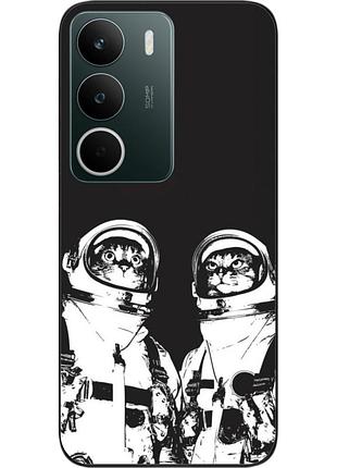 Силиконовый чехол бампер epik для realme c71 4g с принтом космонавты коты