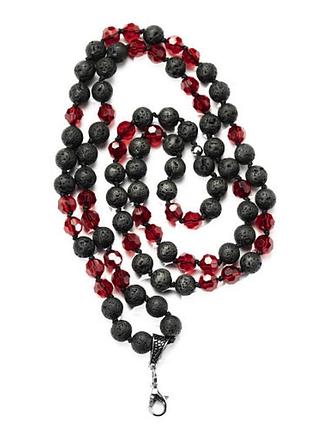 Бусы из натурального камня lavart beads black/red
