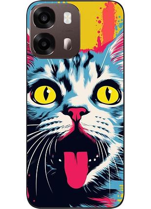 Силіконовий чохол epik для oppo a6s з зображенням шалений поп арт кіт