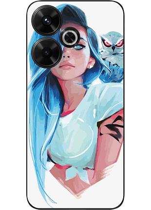 Силиконовый чехол epik для xiaomi poco m6 4g с картинкой девушка с совой