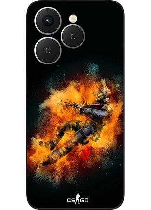 Силиконовый чехол epik для tecno spark 40 (km5n) с принтом контр страйк