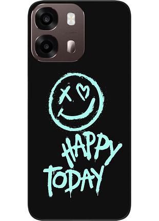 Чехол силиконовый epik для oppo a6s с изображением с надписью happy today