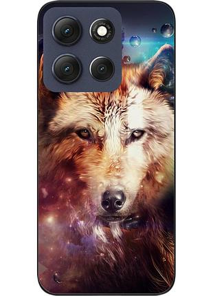 Силіконовий чохол epik для motorola g86 5g з принтом космічний вовк