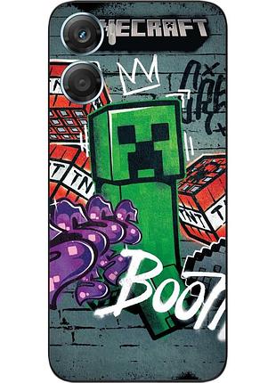 Чохол силіконовий epik для motorola g06 з принтом minecraft крипер бум
