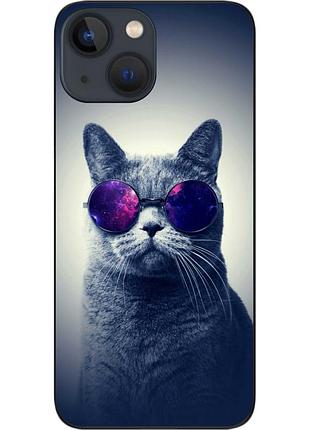 Силиконовый чехол epik для iphone 13 с картинкой серый кот