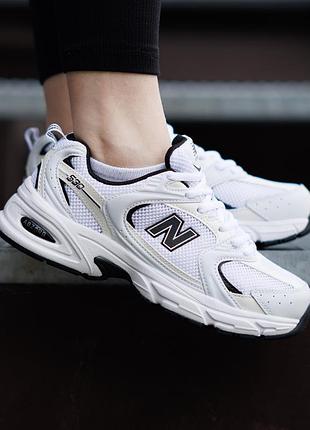 Женские кроссовки new bаlance 530 nd белые с черным топовые с ретро брендовые сеточки на лето весну комфорт и превосходное качество нью баланс
