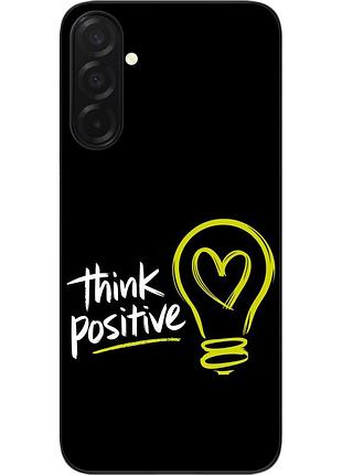 Чехол силиконовый epik для samsung galaxy a37 с изображением с надписью think positive