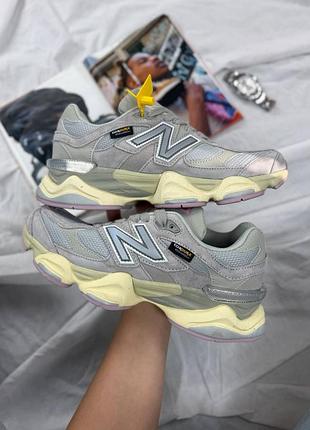Утепленные зимние женские кроссовки new balance 9060 cordura winter termo grey pink 1950 беланс серого с розовым цветов термо