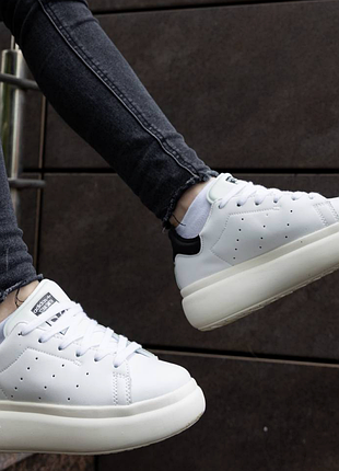 Женские кожаные кроссовки adidas stan smith pf белые демисезонные легкие кроссы адидас весна лето 37