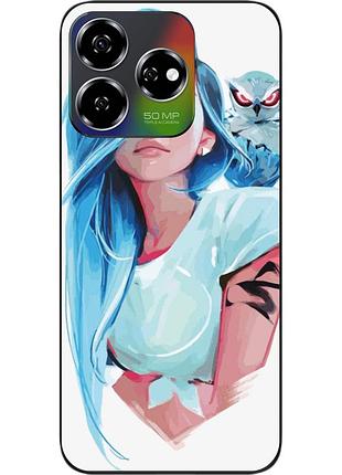 Силіконовий чохол epik для zte nubia v60 з картинкою дівчина із совою