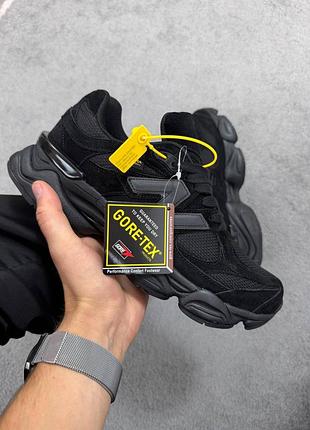 Утепленные зимние мужские кроссовки new balance 9060 cordura winter termo black Delter черного цвета термо