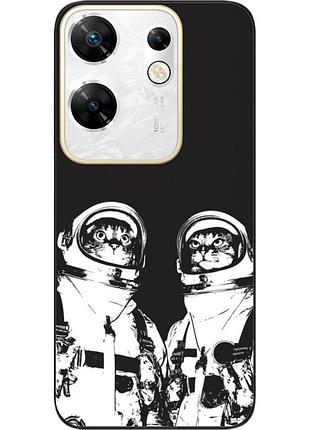 Силиконовый чехол бампер epik для infinix zero 30 4g с картинкой космонавты коты