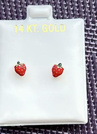 Золотые сережки гвоздики клубничкиusa