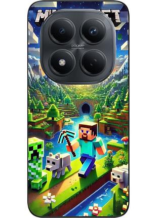 Чехол силиконовый epik для xiaomi redmi note 15 pro 4g с принтом minecraft приключение стива