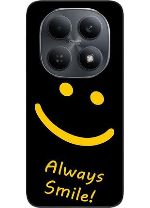 Чехол силиконовый epik для xiaomi redmi note 15 4g / 5g с изображением с надписью always smile