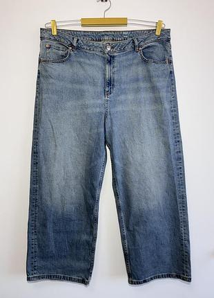 Женские широкие джинсы m&amp;s eu 50 3xl 4xl 56 58 маркс спензеры голубые джинсы wide leg высокая посадка стрейч m&amp;s eu 50 58