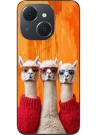 Силиконовый чехол epik для tecno spark 40c (km4k) с принтом стильные ламы
